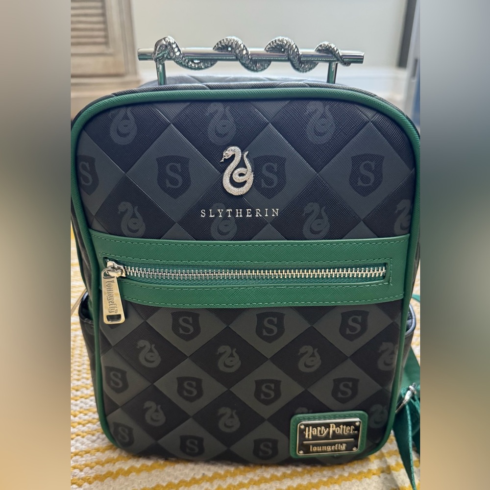 Loungefly Slytherin Backpack - Black and Green - Picture 2 of 5